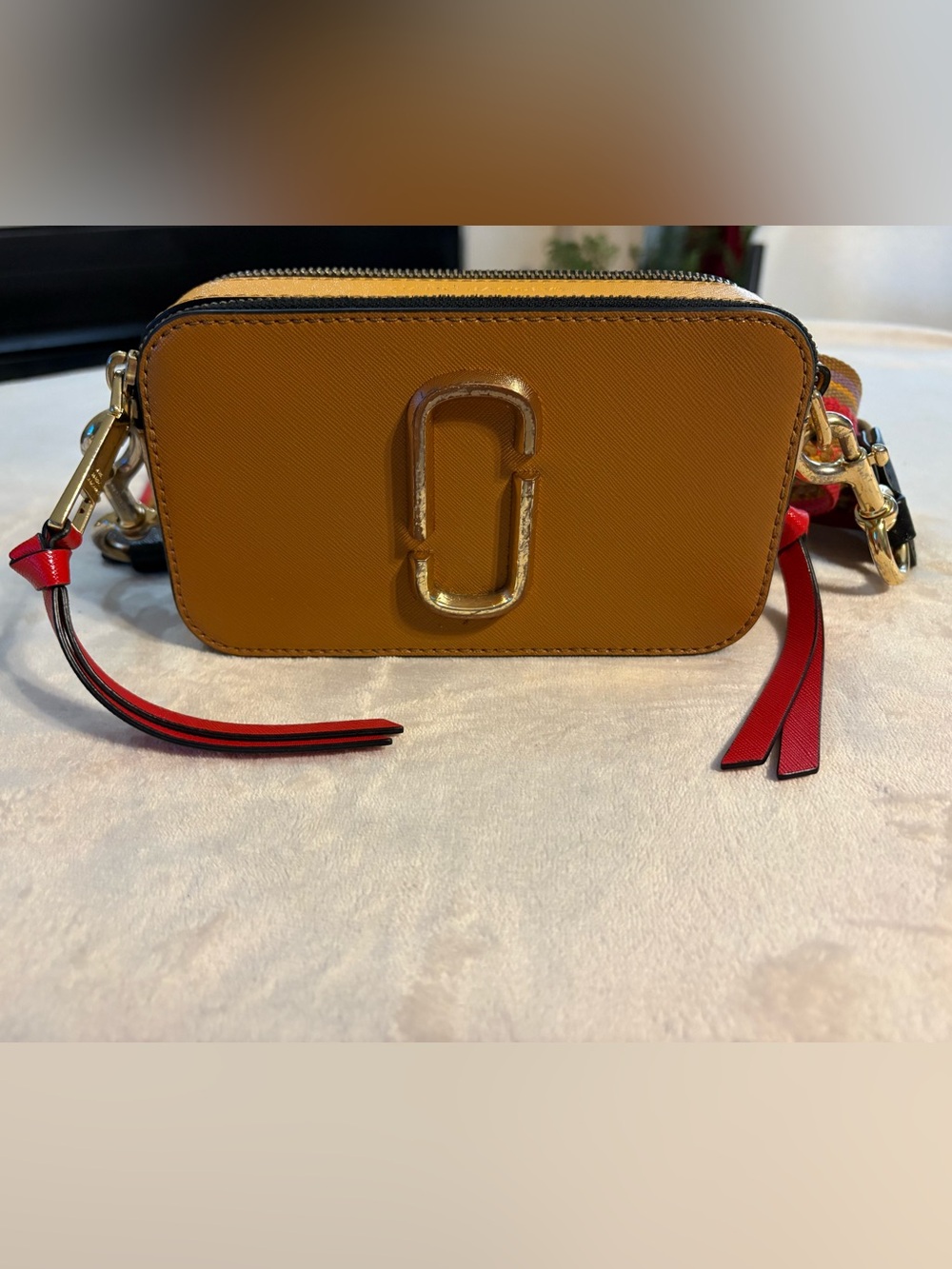 Marc Jacobs color block Crossbody Camera Bag in Mustard , Red and Tan